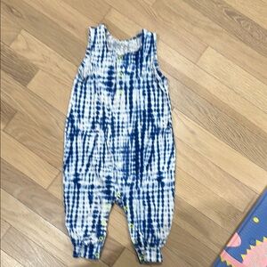 Blue and White Tie-Dye Baby Romper
